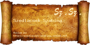 Szedlacsek Szabina névjegykártya