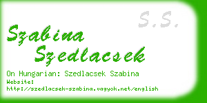 szabina szedlacsek business card